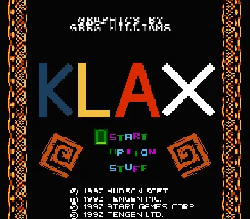 Klax (USA) (Unl) screen shot title